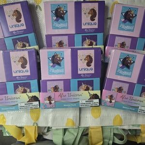 6 nwt Afro Unicorn Miniature Puzzle Boxes - Purple & Teal